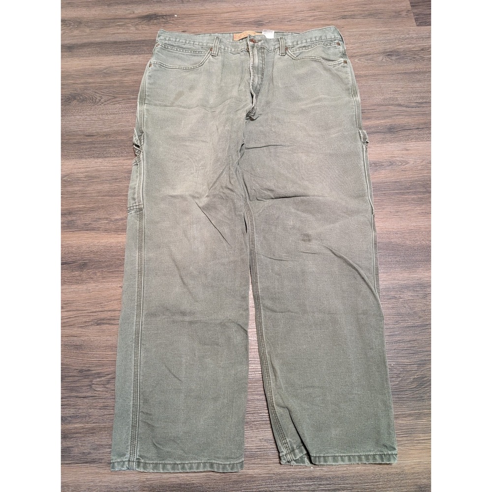 Levis 550 Carpenter Relaxed Pants Mens 40x30 Olive Green Cotton Workwear Utility